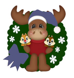 Chip and Dale Moose Winter Wreath