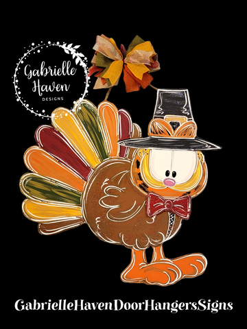 Turkey Door Hanger, Garfield Door Hanger, Thanksgiving Door Hanger