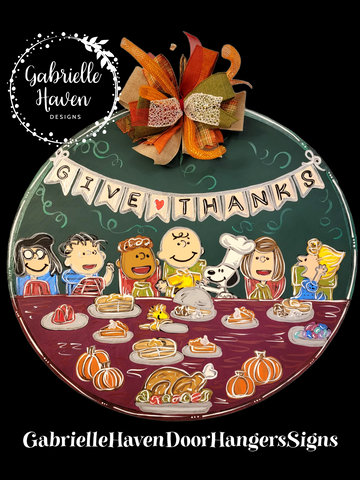 Peanuts Thanksgiving Door Hanger, Wall Sign or Outdoor Decor