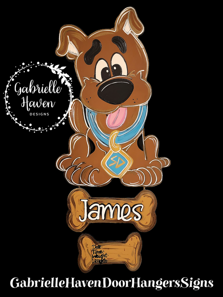 Scooby Hospital Door Hanger, Scooby Baby Door Sign