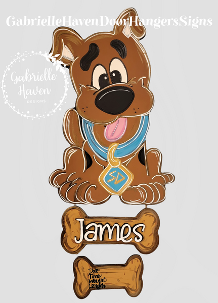 Scooby Hospital Door Hanger, Scooby Baby Door Sign