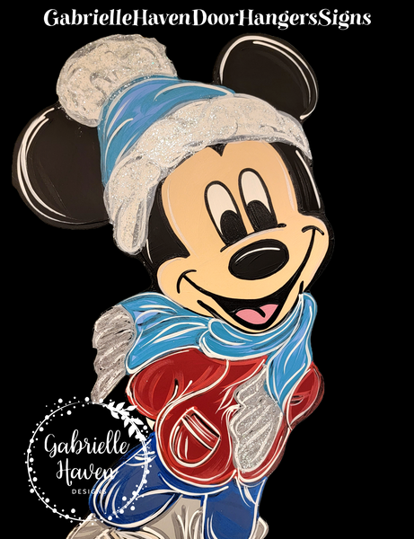 Winter Door Hanger, Mickey Inspired Door Hanger