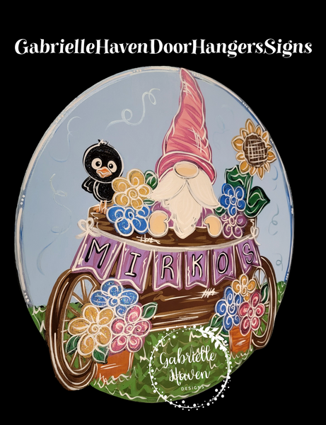 Gnome Flower Wagon