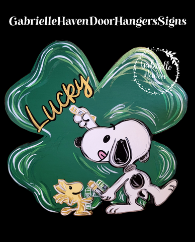 Snoopy Coloring Lucky Shamrock