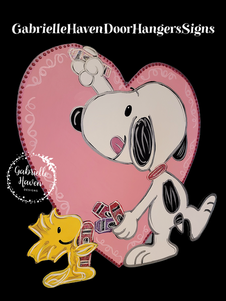 Snoopy Valentine Coloring Heart