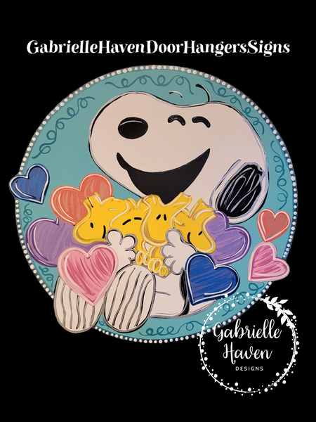 Snoopy Laughing Woodstocks & Hearts