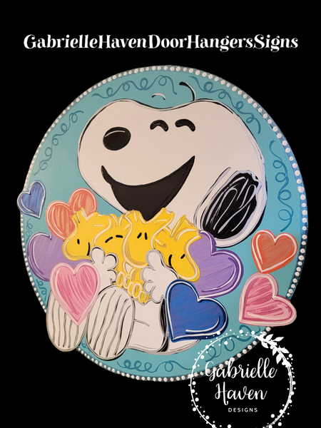 Snoopy Laughing Woodstocks & Hearts