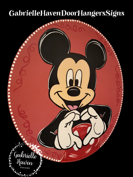 Mickey Heart Hands (Round)