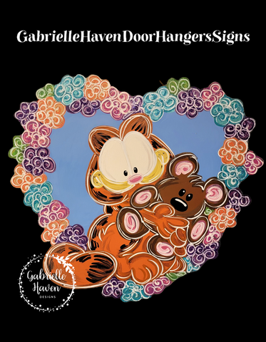 Garfield Flower Heart Wreath