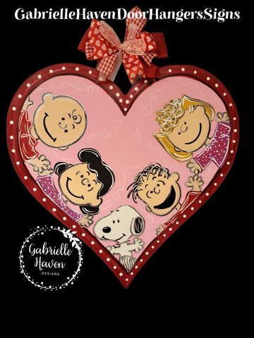 Peanuts Valentine Heart- Red and Pinks