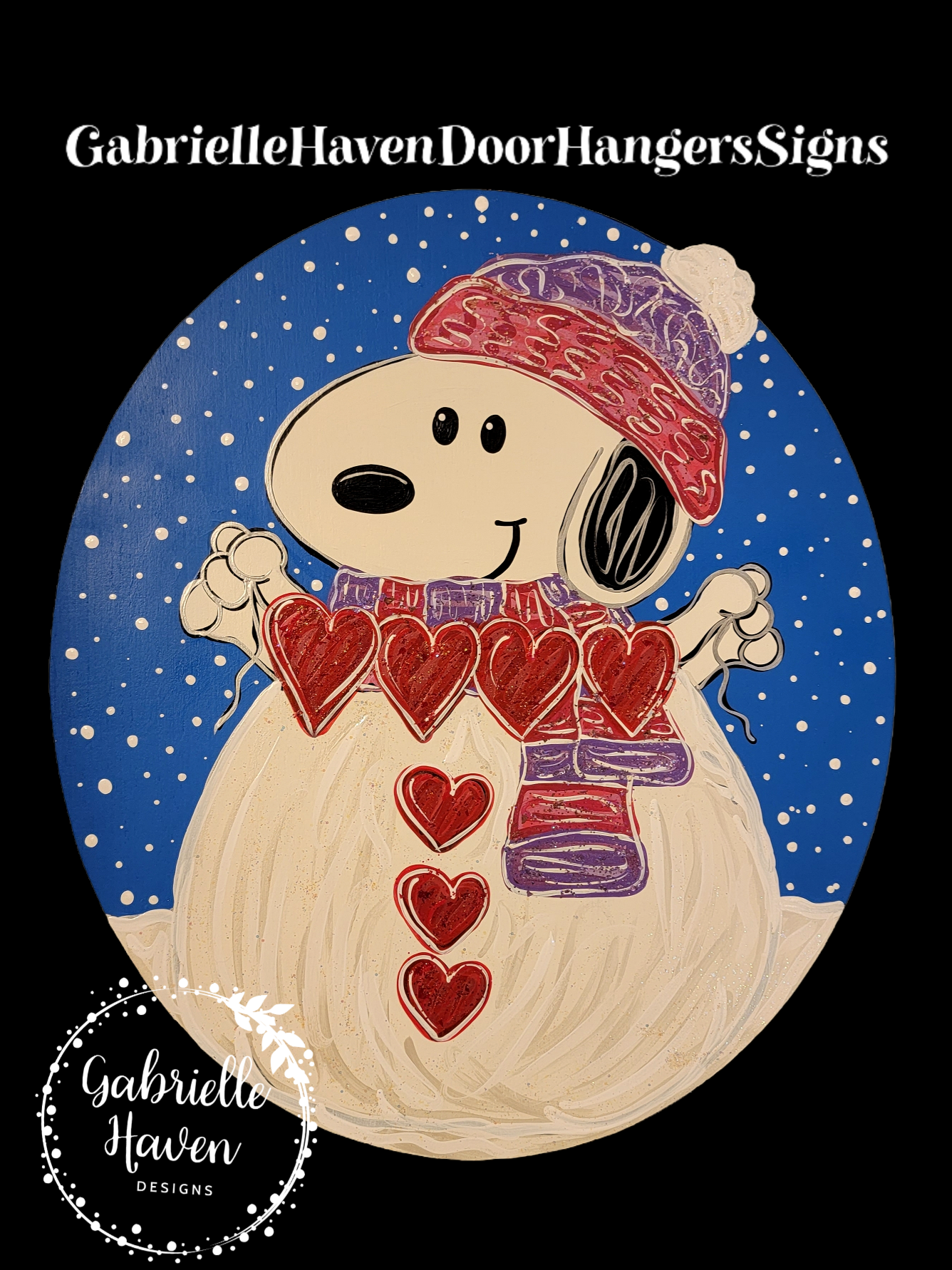 Snoopy Valentine Winter Snowman