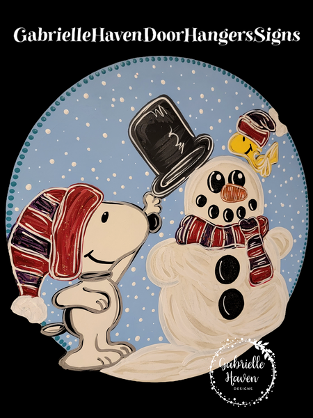 Winter Snowman Snoopy and Woodstock