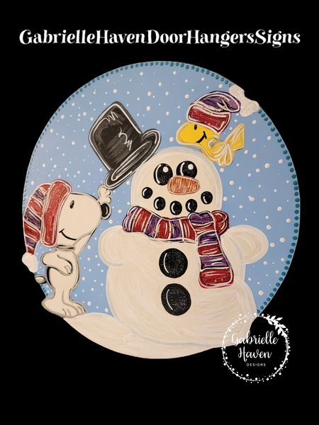 Winter Snowman Snoopy and Woodstock