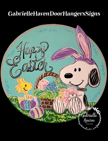 Happy Easter Painting Eggs Snoopy and Woodstock