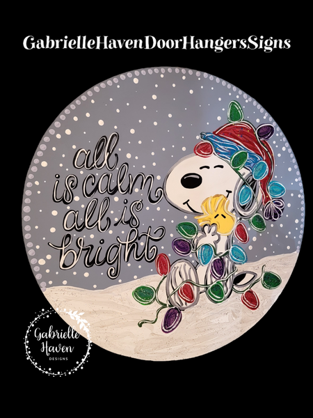 All is Calm All is Bright Christmas Snoopy