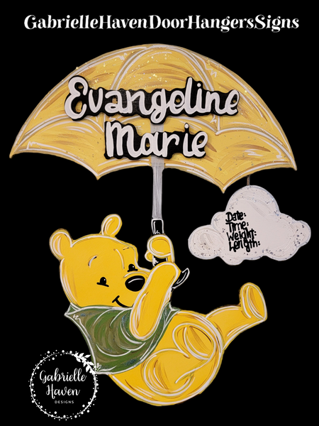 Winnie the Pooh Baby (Green shirt, Yellow Umbrella)