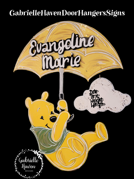 Winnie the Pooh Baby (Green shirt, Yellow Umbrella)
