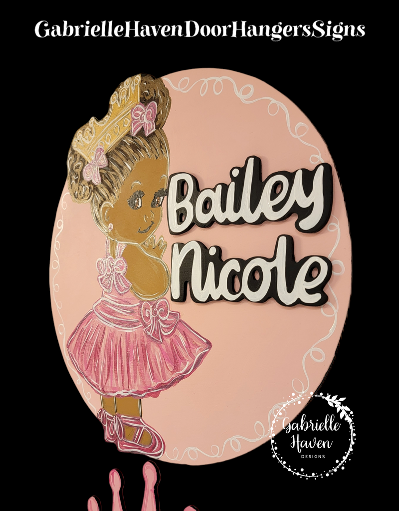 Baby girl hospital door hanger, girl hospital birth announcement