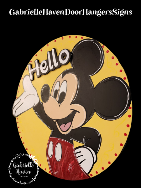 Welcome Mickey Sign (3D hello)