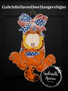 Garfield Patriotic Ribbon Bow