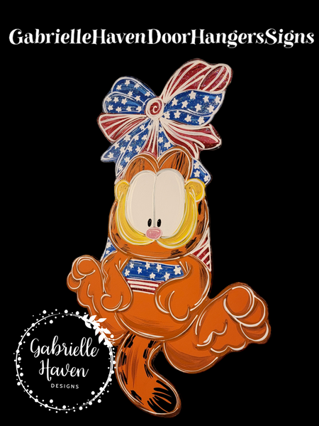 Garfield Patriotic Ribbon Bow