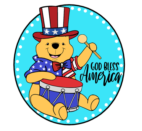 Patriotic Winnie the Pooh Drums