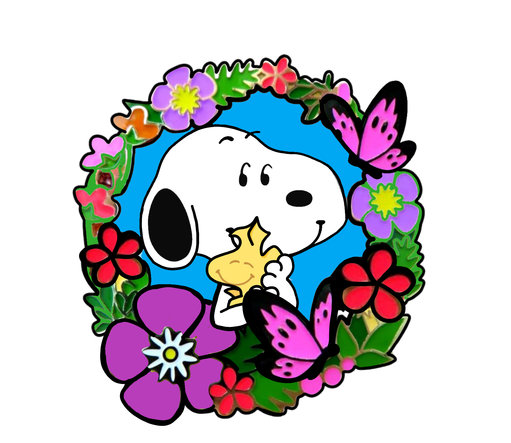 Snoopy & Woodstock Flower Wreath