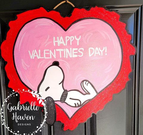 Snoopy Valentine Ruffle Heart