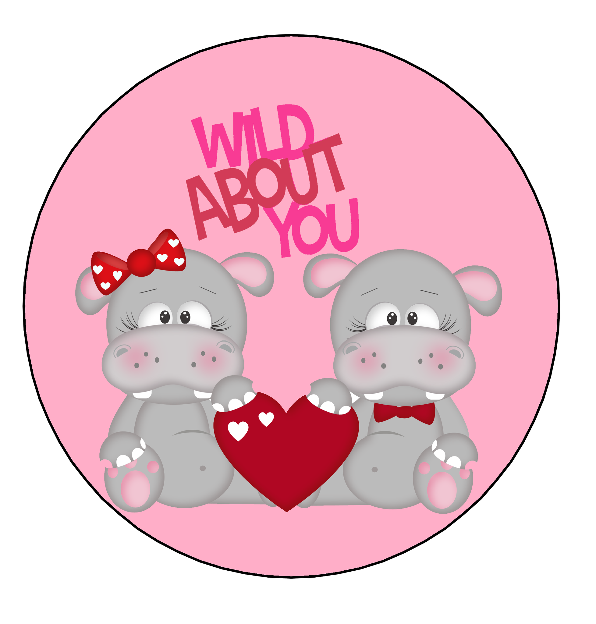 Hippos Valentine Wild About You