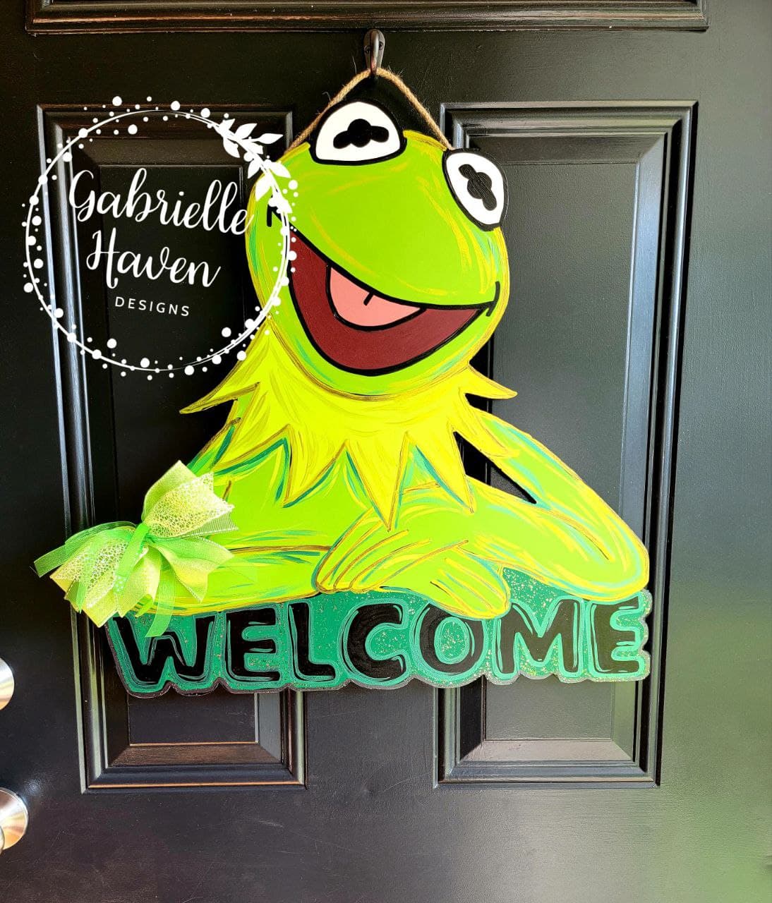 Kermit the Frog, Kermit Door Hanger, Muppets Door Hanger, Welcome Door Sign, Welcome Door Hanger, Disney Welcome Door Hanger Sign