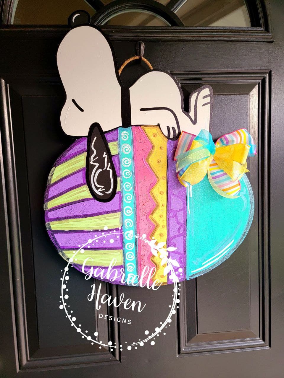 Easter Egg Door Hanger, Easter Door Sign, Easter Wreath Sign, Snoopy Door Hanger