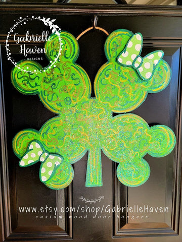 3D St Patrick's Mickey Minnie Shamrock