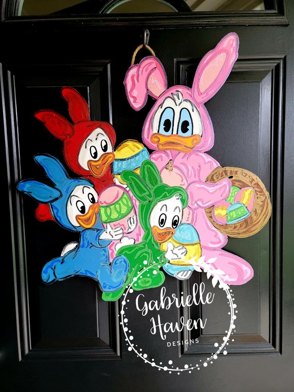 Easter Ducks Door Hanger, Easter Door Sign