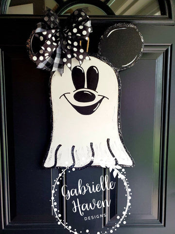 Ghost Door Hanger, Mickey Ghost Door Hanger, Disney Halloween Door Hanger