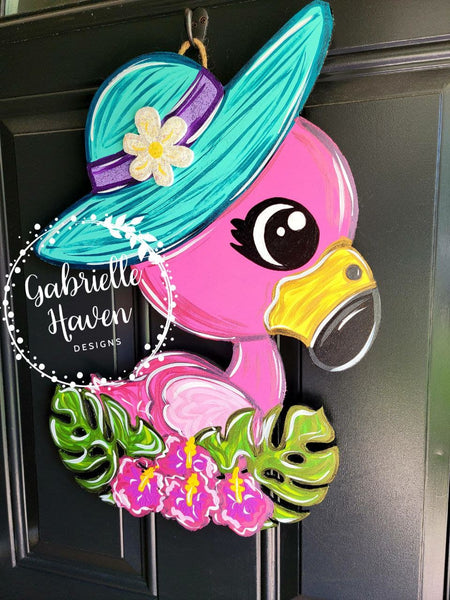 Flamingo Door Hanger, Summer Door Hanger