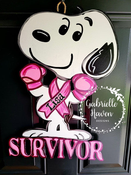 Snoopy Breast Cancer Ribbon