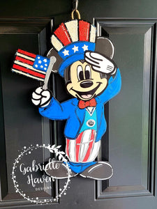 Uncle Sam Mickey Holding Flag