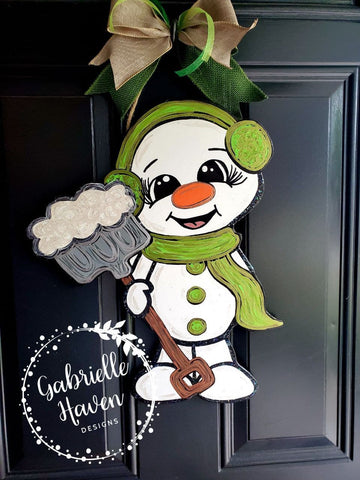 Snowman Door Hanger, Winter Door Hanger