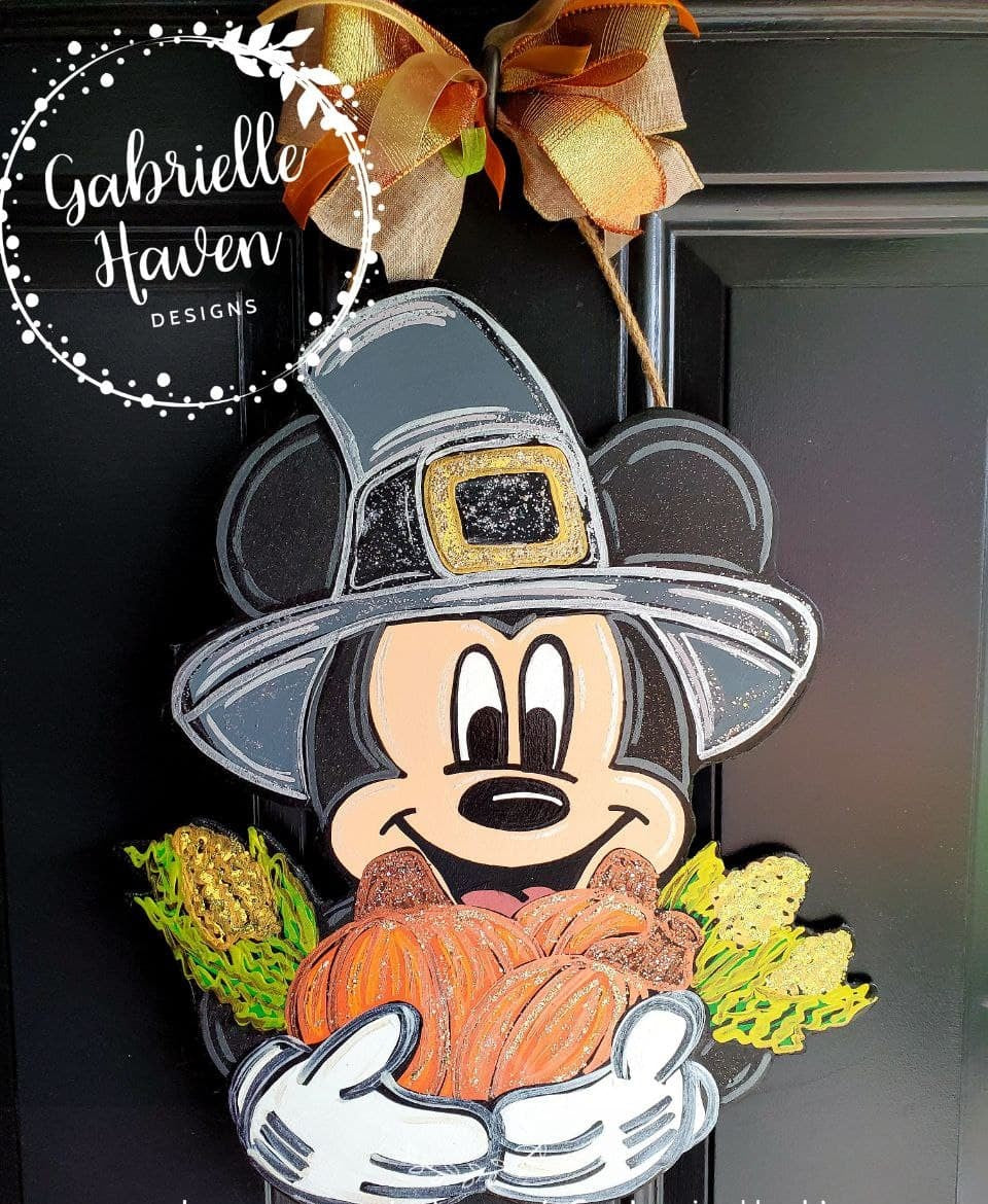 Fall Door Hanger, Pilgrim Door Hanger, Disney Fall Door Hanger, Disney Thanksgiving Door Hanger