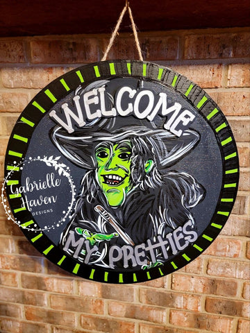 Witch Door Hanger, Wicked Witch, Wizard of Oz Door Hanger Sign, Halloween Door Hanger