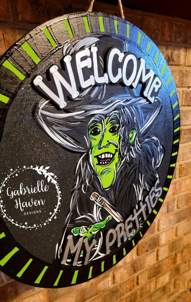 Witch Door Hanger, Wicked Witch, Wizard of Oz Door Hanger Sign, Halloween Door Hanger