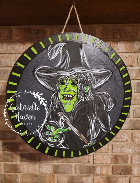 Witch Door Hanger, Wicked Witch, Wizard of Oz Door Hanger Sign, Halloween Door Hanger