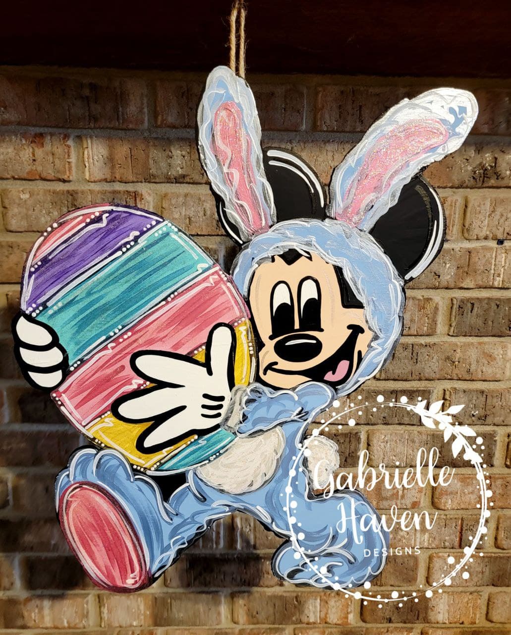 Easter Bunny Mickey Door Hanger, Sign or Yard Art