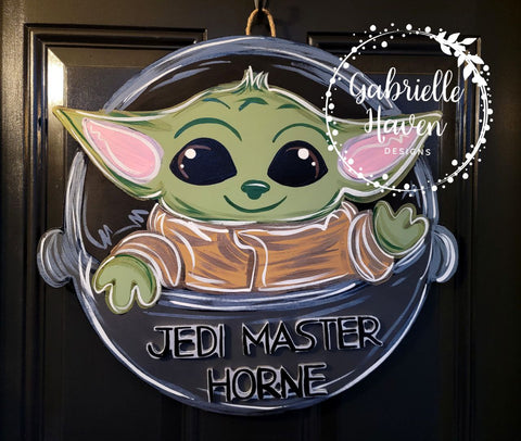 Baby Yoda Teacher of Family Sign