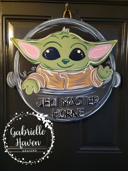 Baby Yoda Teacher of Family Sign