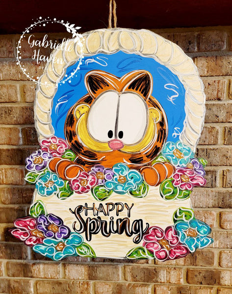 Garfield Spring Flowers Basket