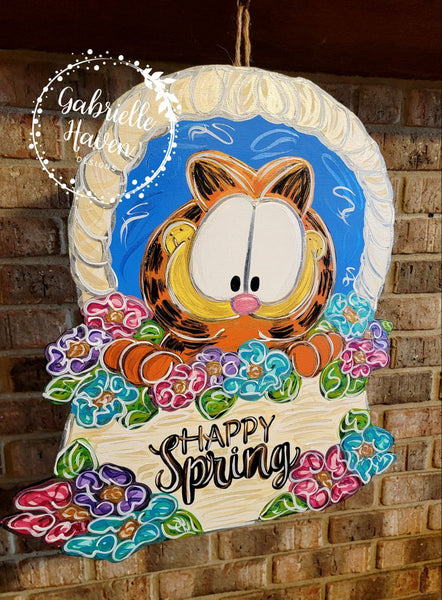 Garfield Spring Flowers Basket