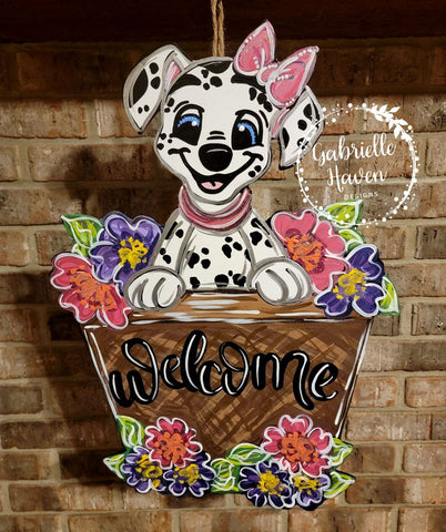 101 Dalmatians Door Hanger, Spring Door Hanger, Disney Door Hanger, Disney Yard Art