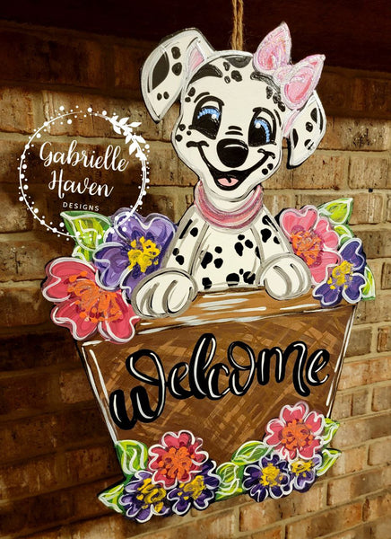 101 Dalmatians Door Hanger, Spring Door Hanger, Disney Door Hanger, Disney Yard Art