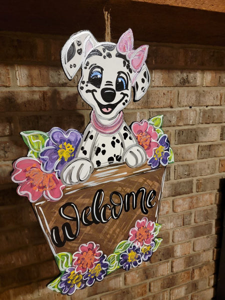 101 Dalmatians Door Hanger, Spring Door Hanger, Disney Door Hanger, Disney Yard Art